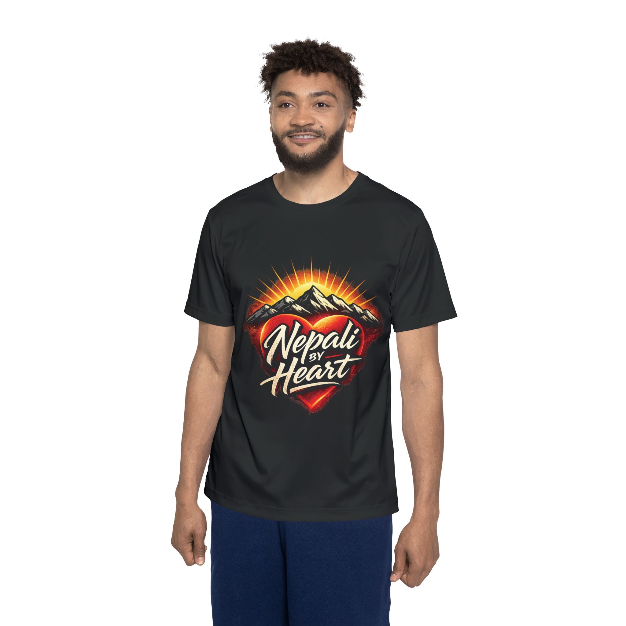 Nepali by Heart Men's Jersey | Mountain Heart Graphic Tee