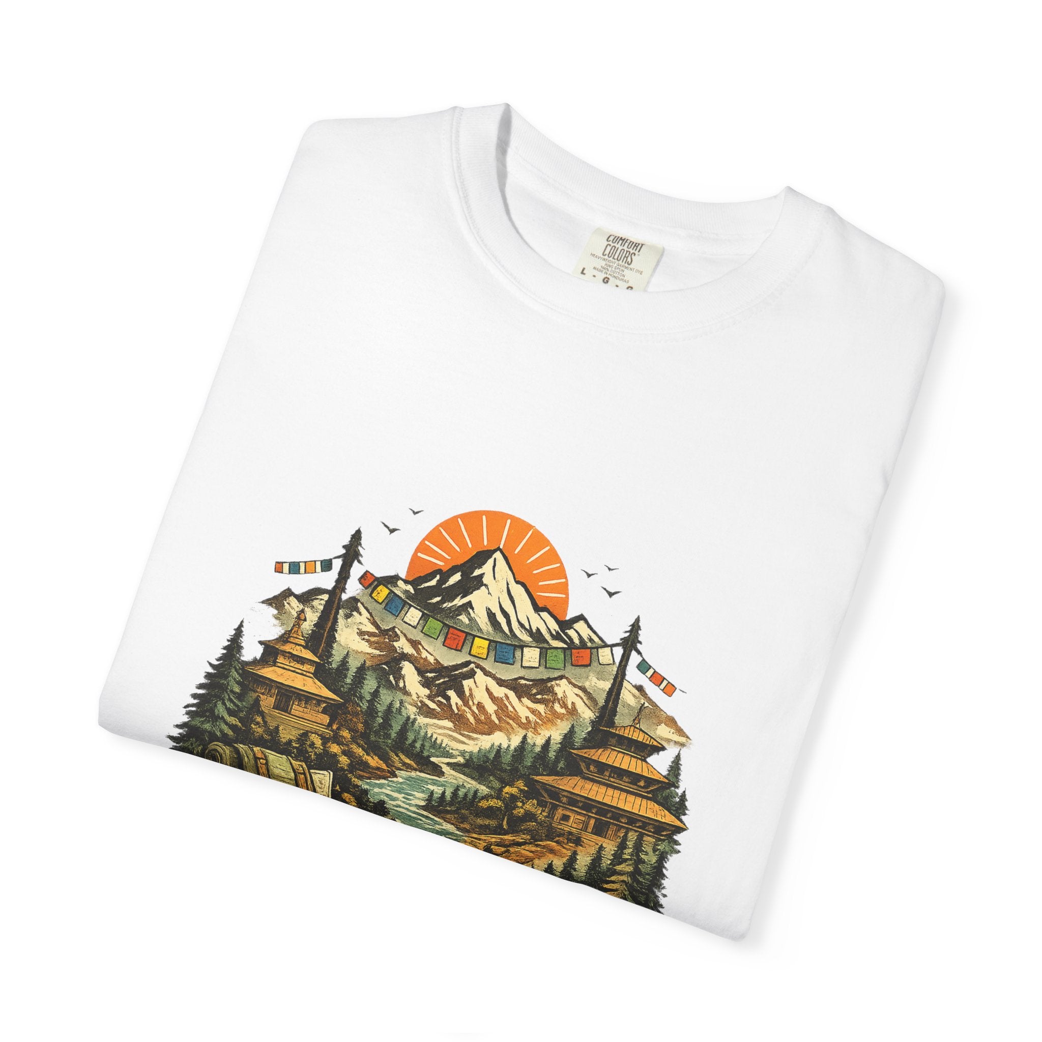 Adventure Begins in Nepal T-Shirt | Mountain Trekking Graphic Tee