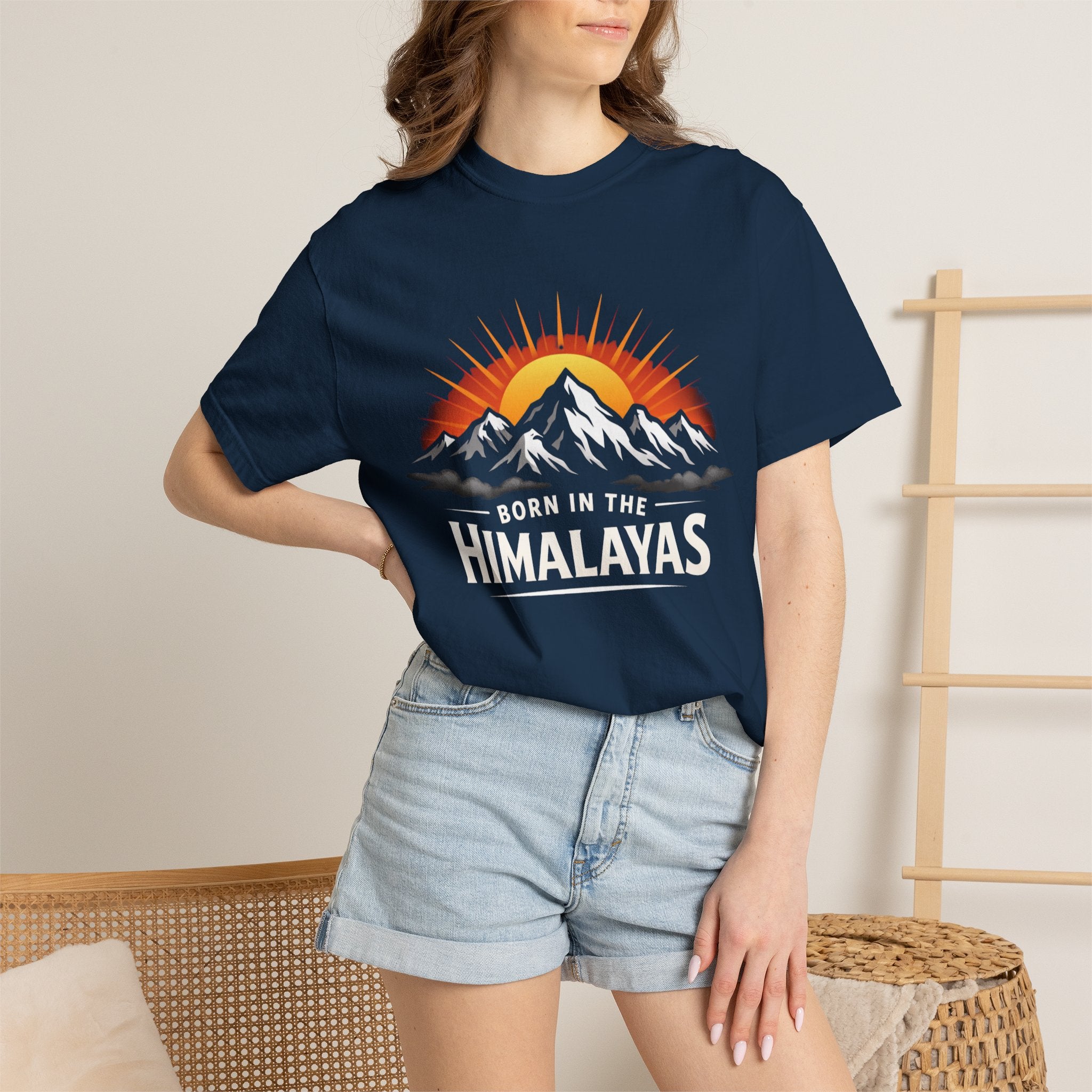 Himalayas Sunrise Mountain T-shirt | Retro Sunset Peak Tee
