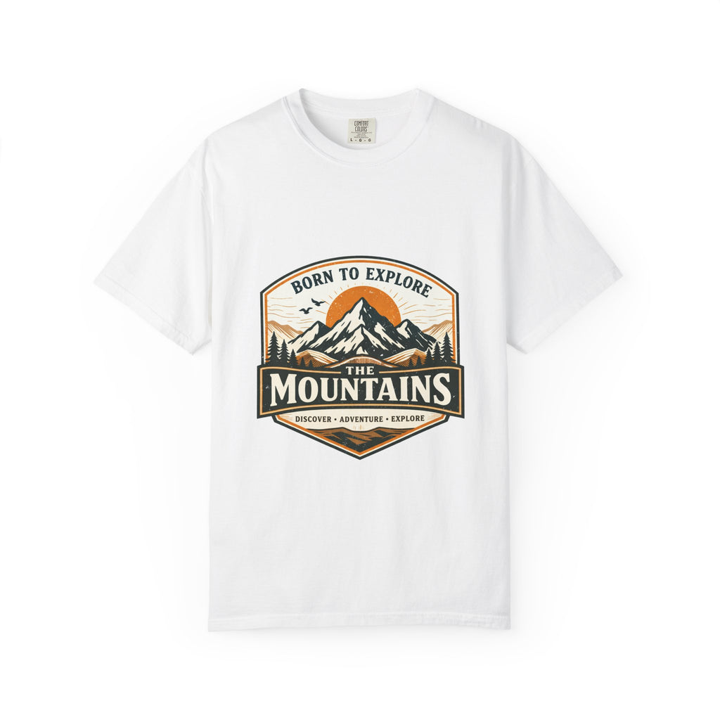 Born to Explore Mountains T-Shirt | Mountain Badge Adventure Tee