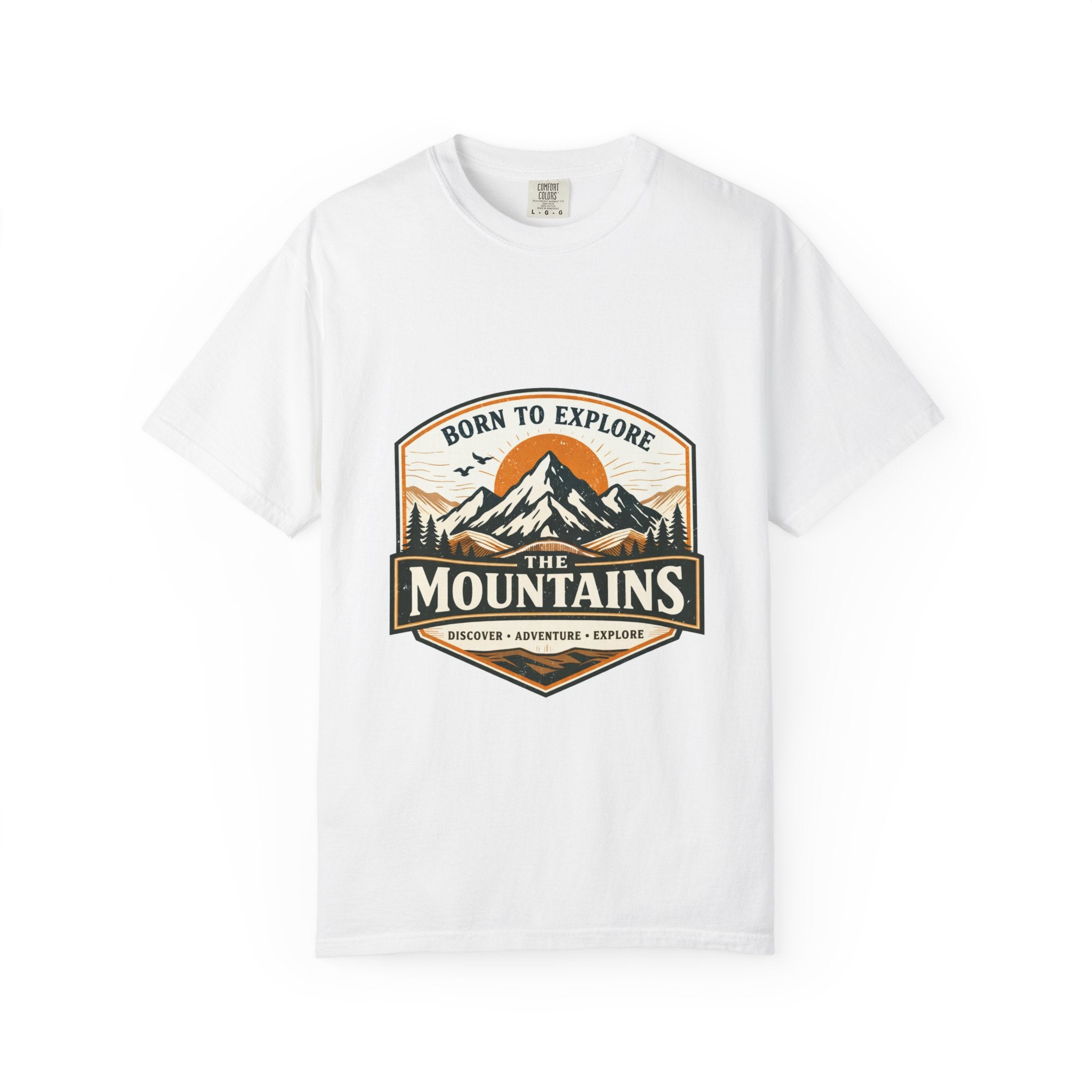 Born to Explore Mountains T-Shirt | Mountain Badge Adventure Tee