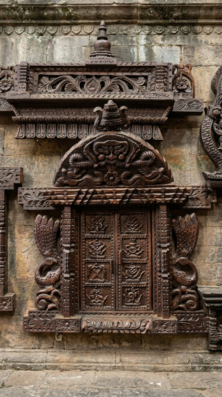 Royal Newari Wooden Window Frame