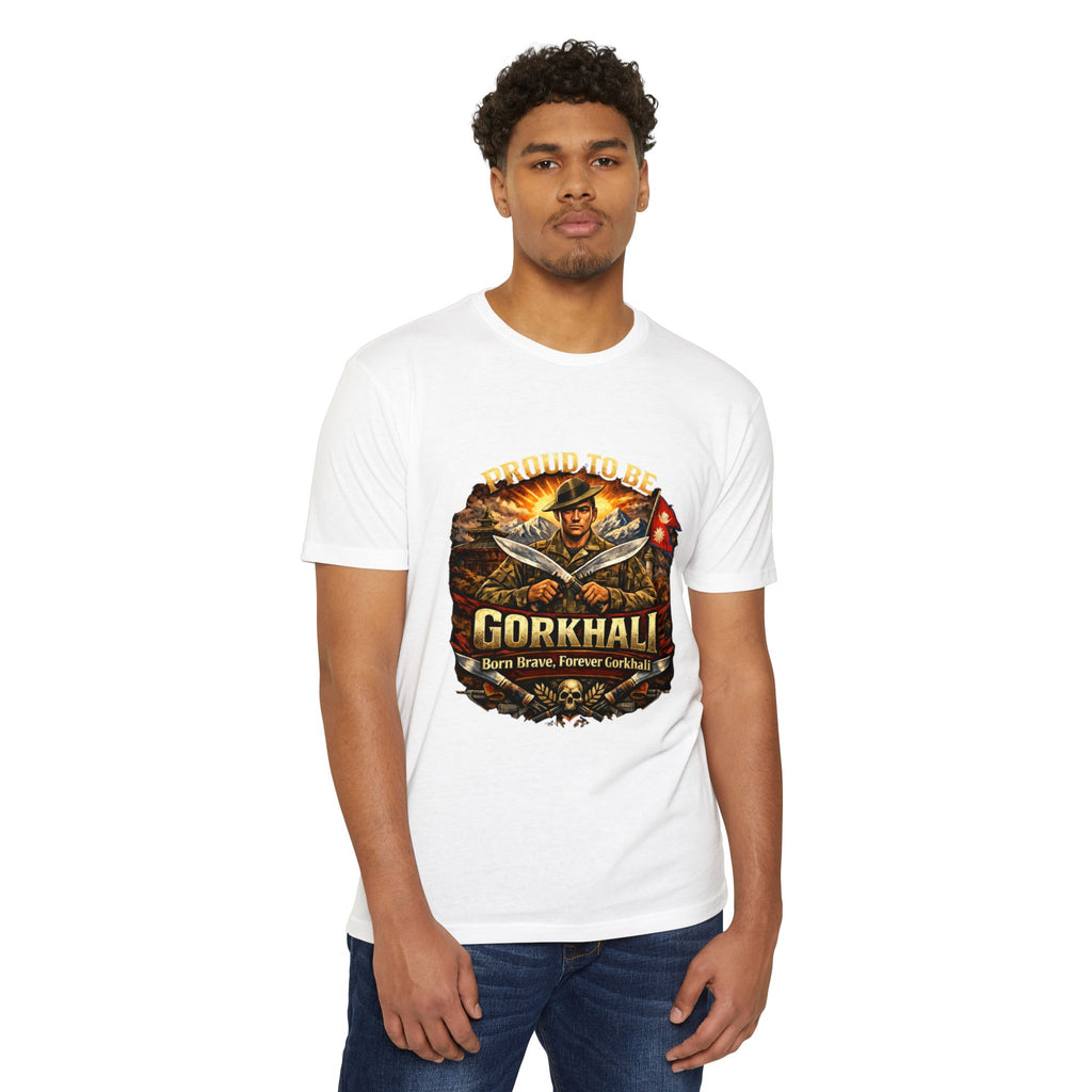 Gorkhali Soldier Emblem T-shirt | Nepali Khukuri Warrior Graphic