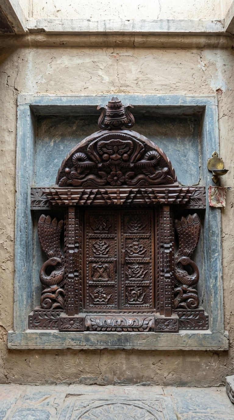 Royal Newari Wooden Window Frame