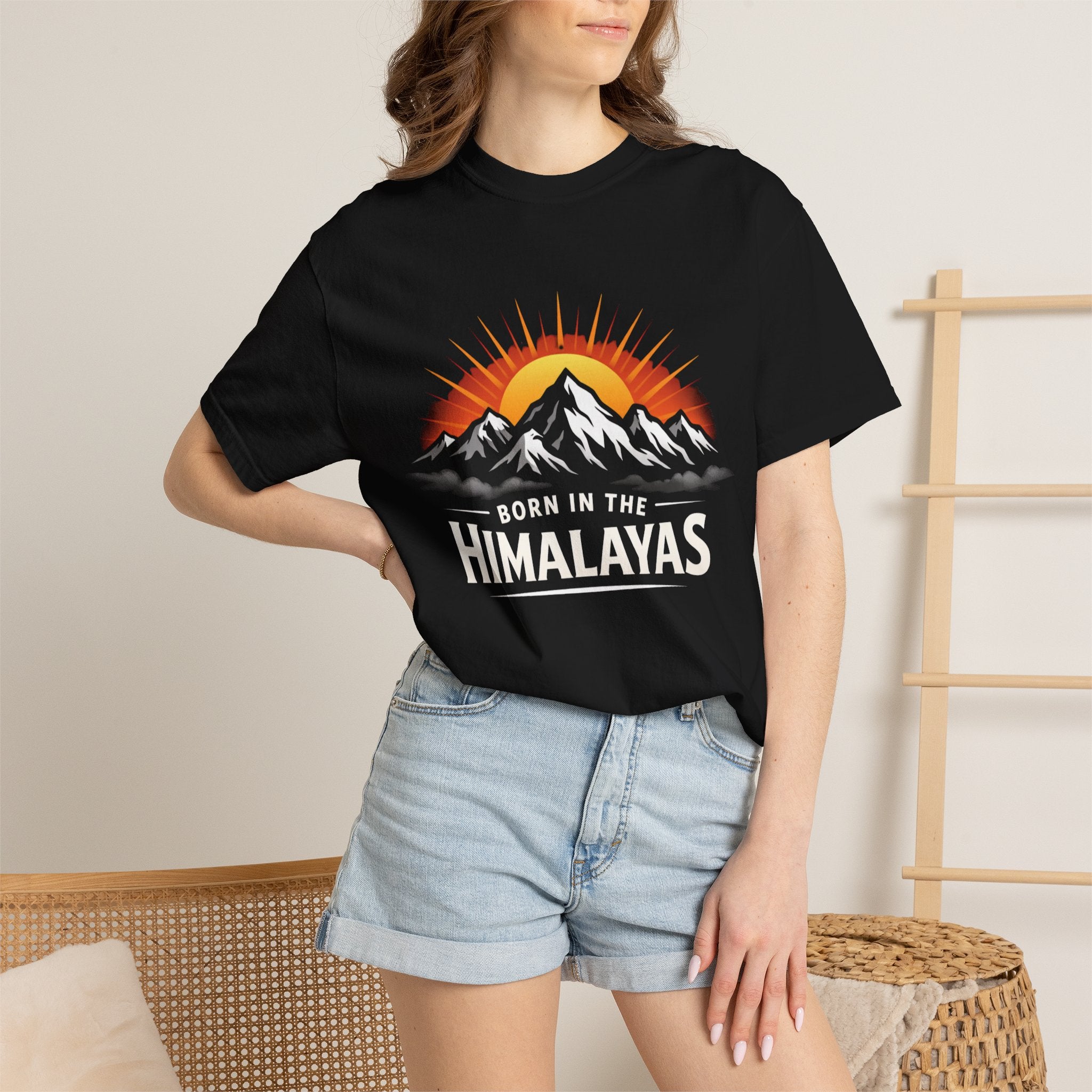 Himalayas Sunrise Mountain T-shirt | Retro Sunset Peak Tee