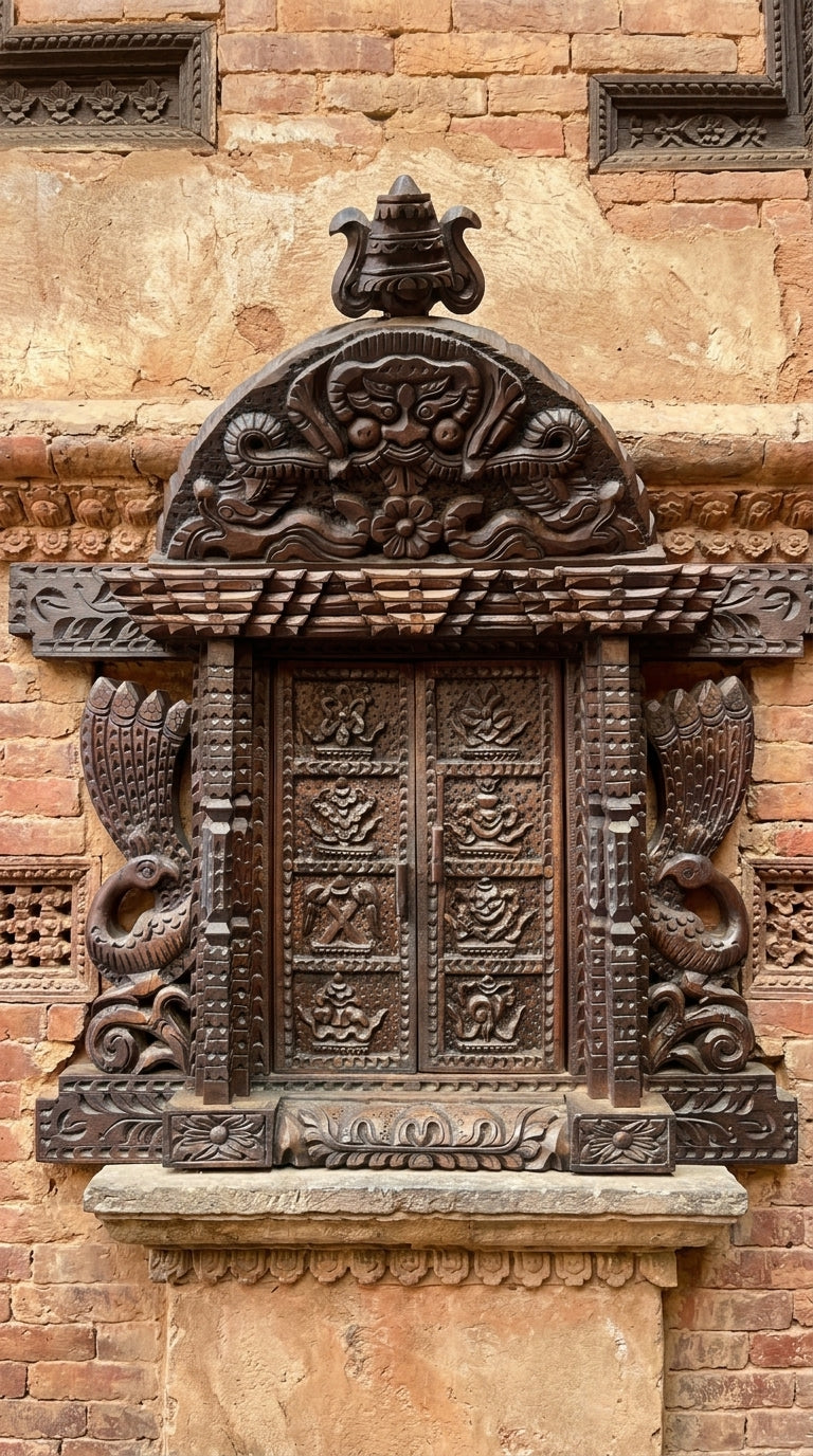 Royal Newari Wooden Window Frame