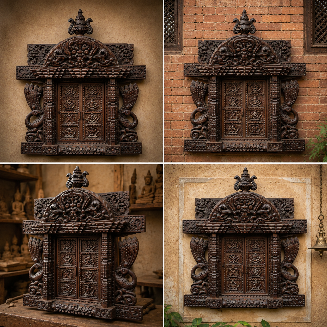 Royal Newari Wooden Window Frame
