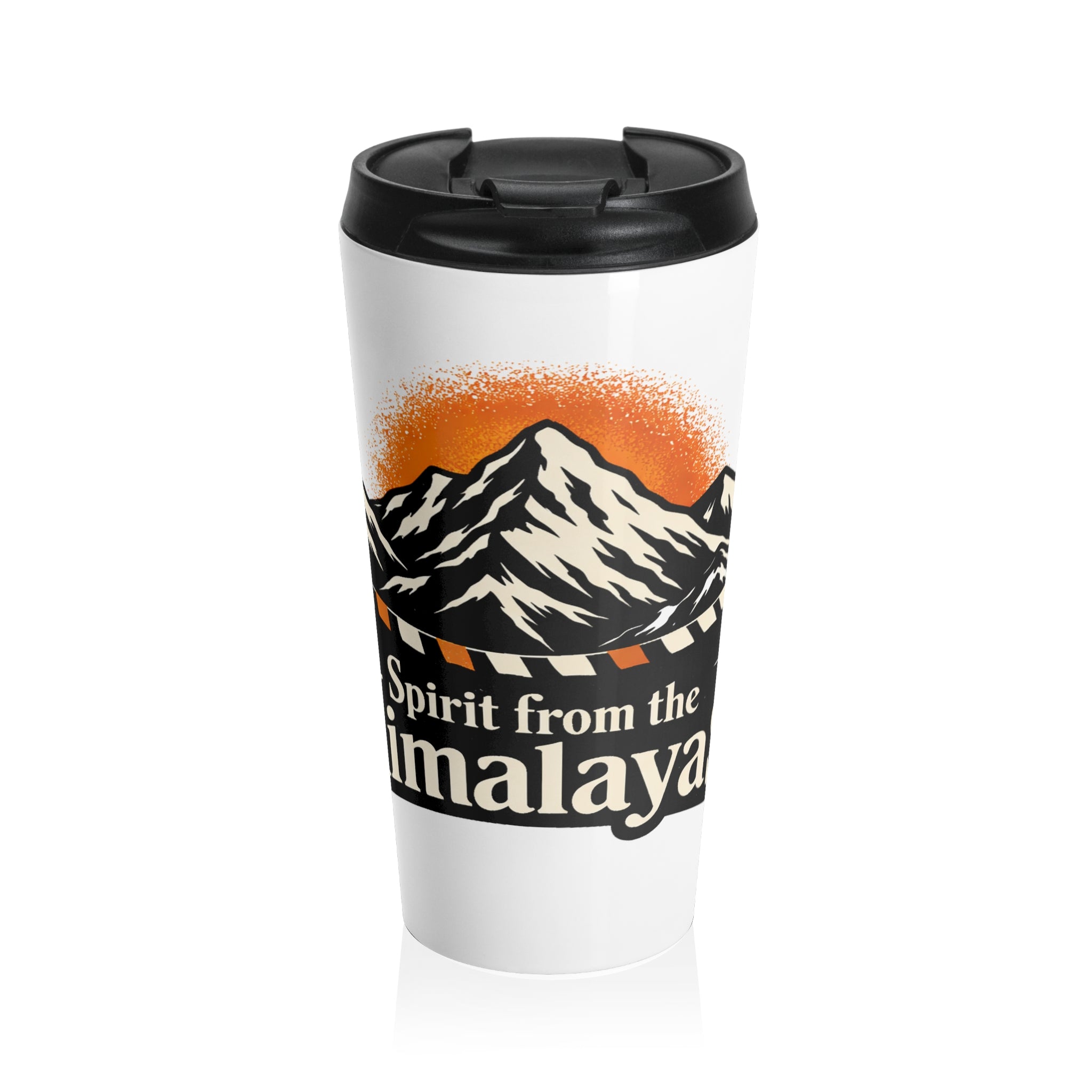 Himalaya mountain illustration Travel Mug | Spirit from the Himalaya, sunrise design