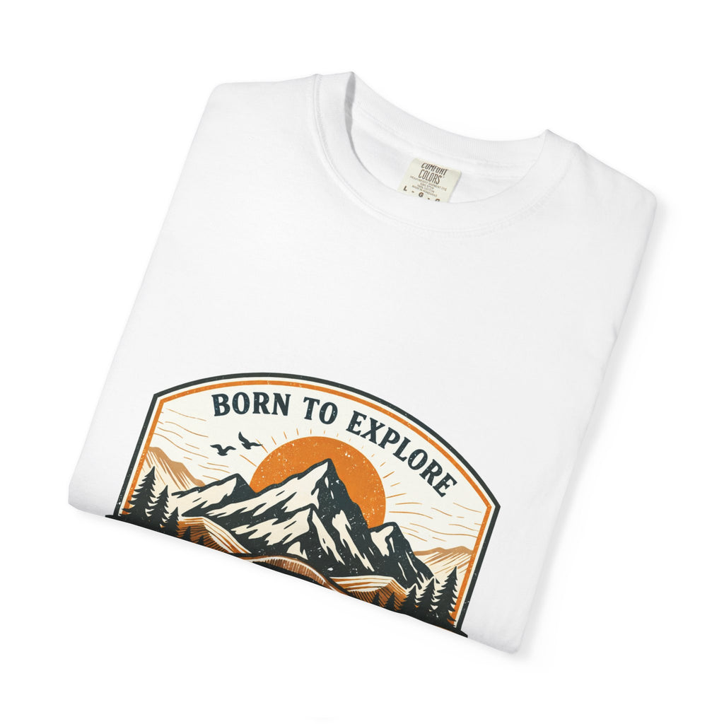 Born to Explore Mountains T-Shirt | Mountain Badge Adventure Tee