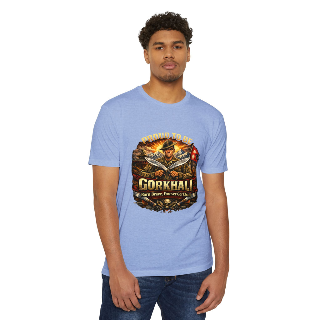 Gorkhali Soldier Emblem T-shirt | Nepali Khukuri Warrior Graphic