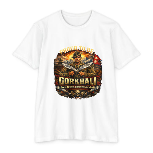 Gorkhali Soldier Emblem T-shirt | Nepali Khukuri Warrior Graphic