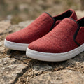 Red Hemp Slip-On Shoes – Organic Casual Everyday Footwear
