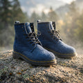 Hemp Hiking Boots (Blue) – Rugged Ankle High Outdoor Footwear