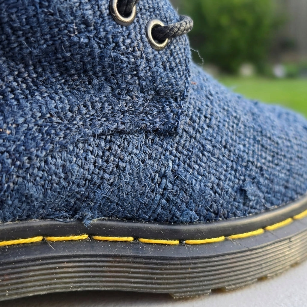 Hemp Hiking Boots (Blue) – Rugged Ankle High Outdoor Footwear