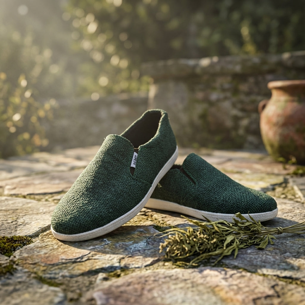 Green Hemp Slip-On Shoes – Eco Casual Everyday Footwear