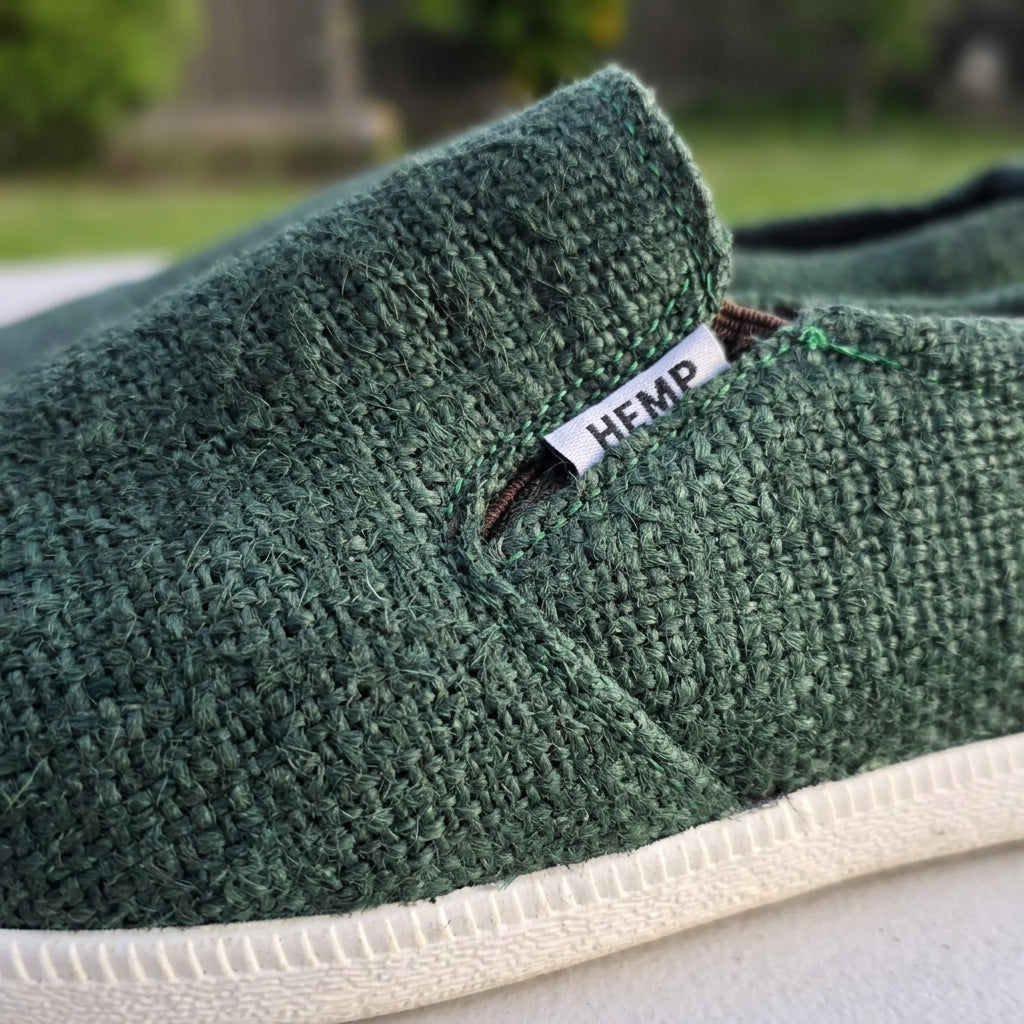 Green Hemp Slip-On Shoes – Eco Casual Everyday Footwear