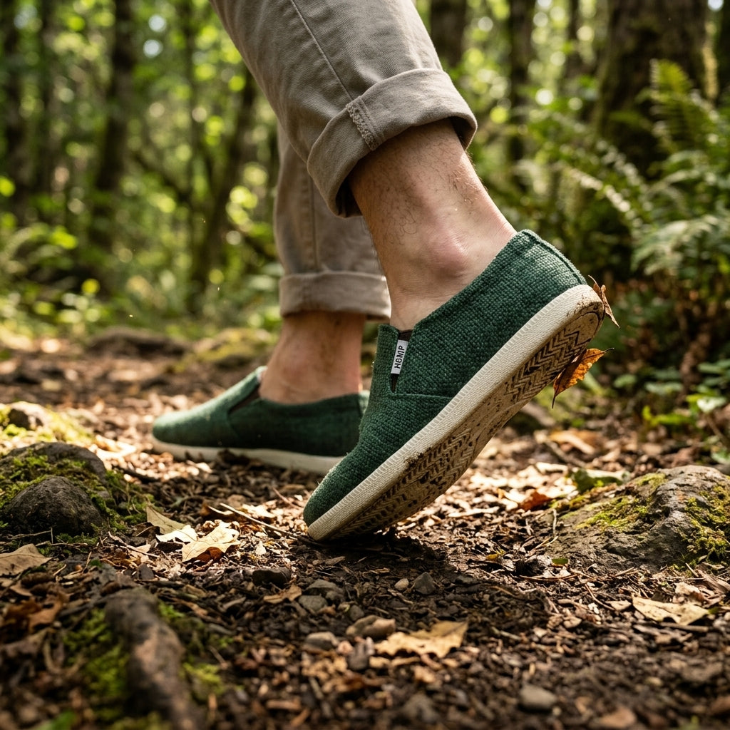 Green Hemp Slip-On Shoes – Eco Casual Everyday Footwear