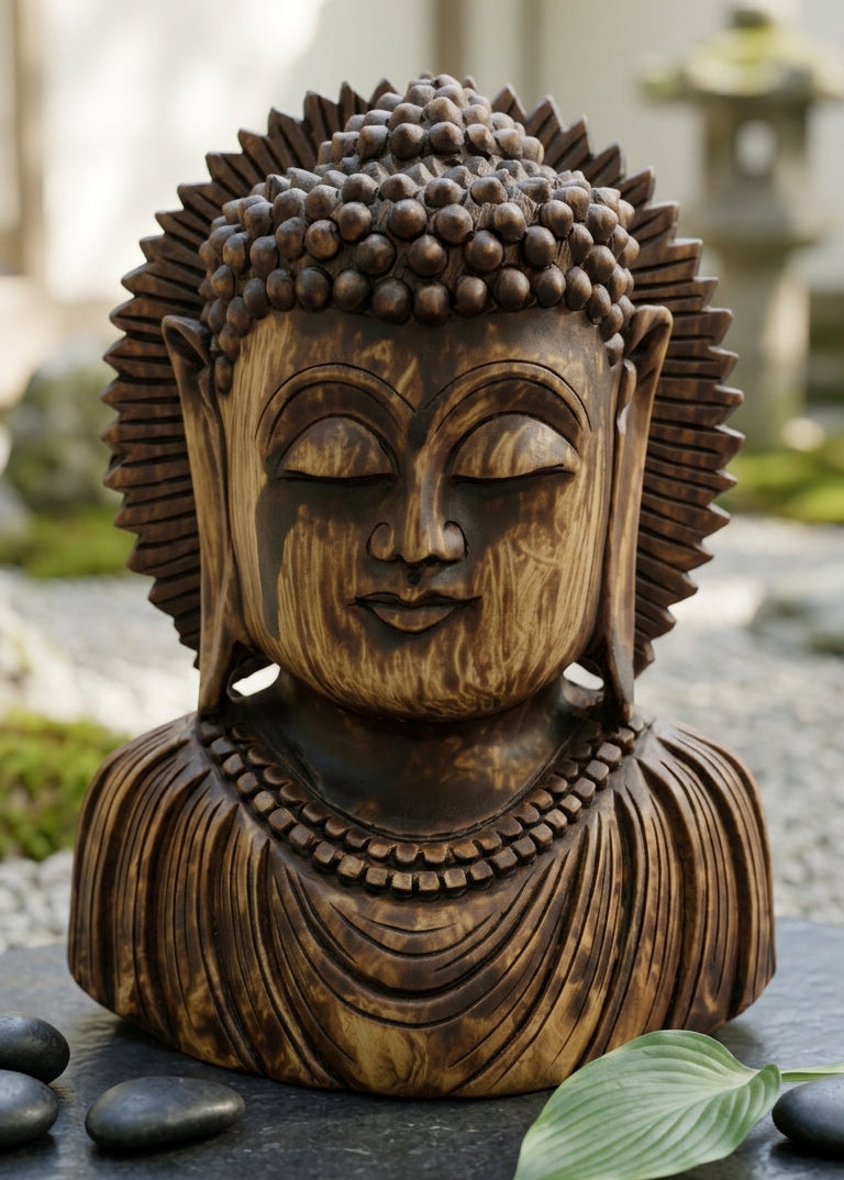 Handcrafted Wooden Lord Buddha Statue