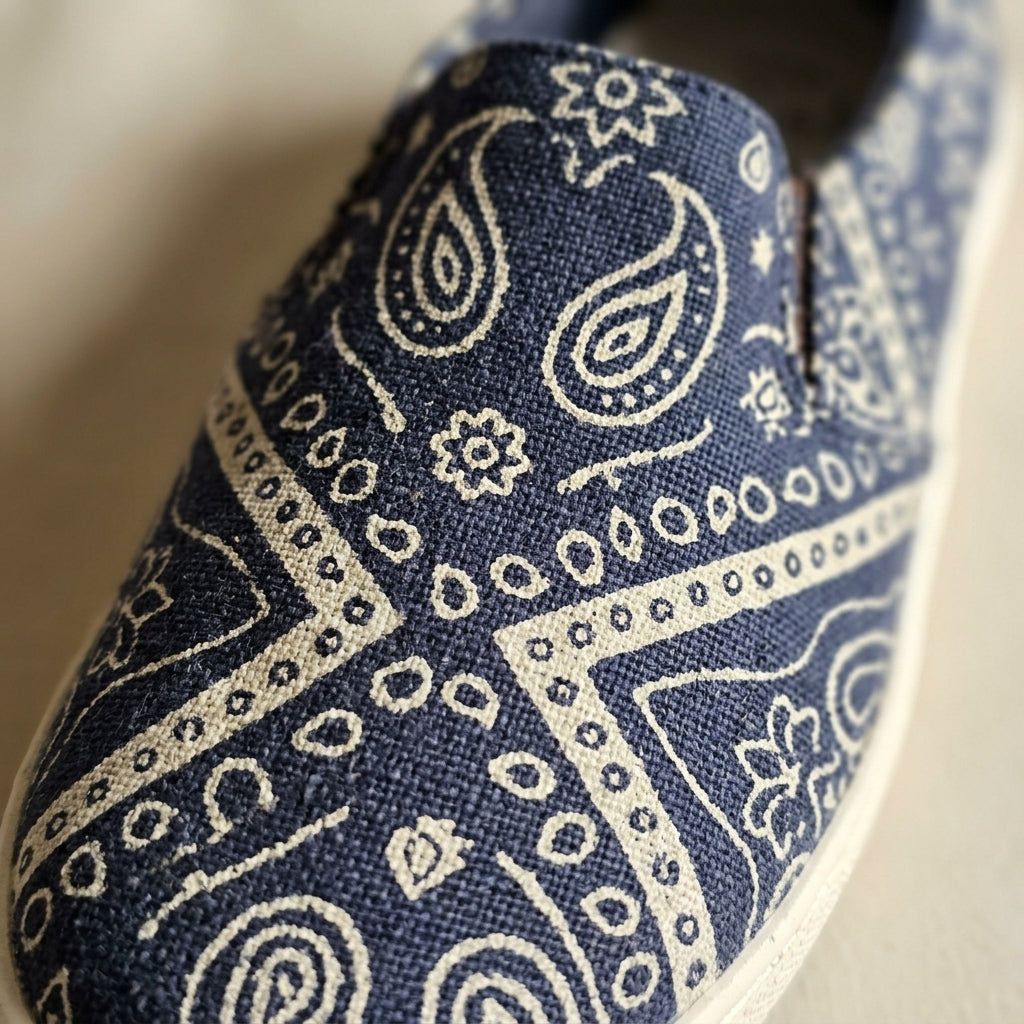 Mandala Hemp Slip-On Shoes – Organic Handmade-Style Casual Footwear