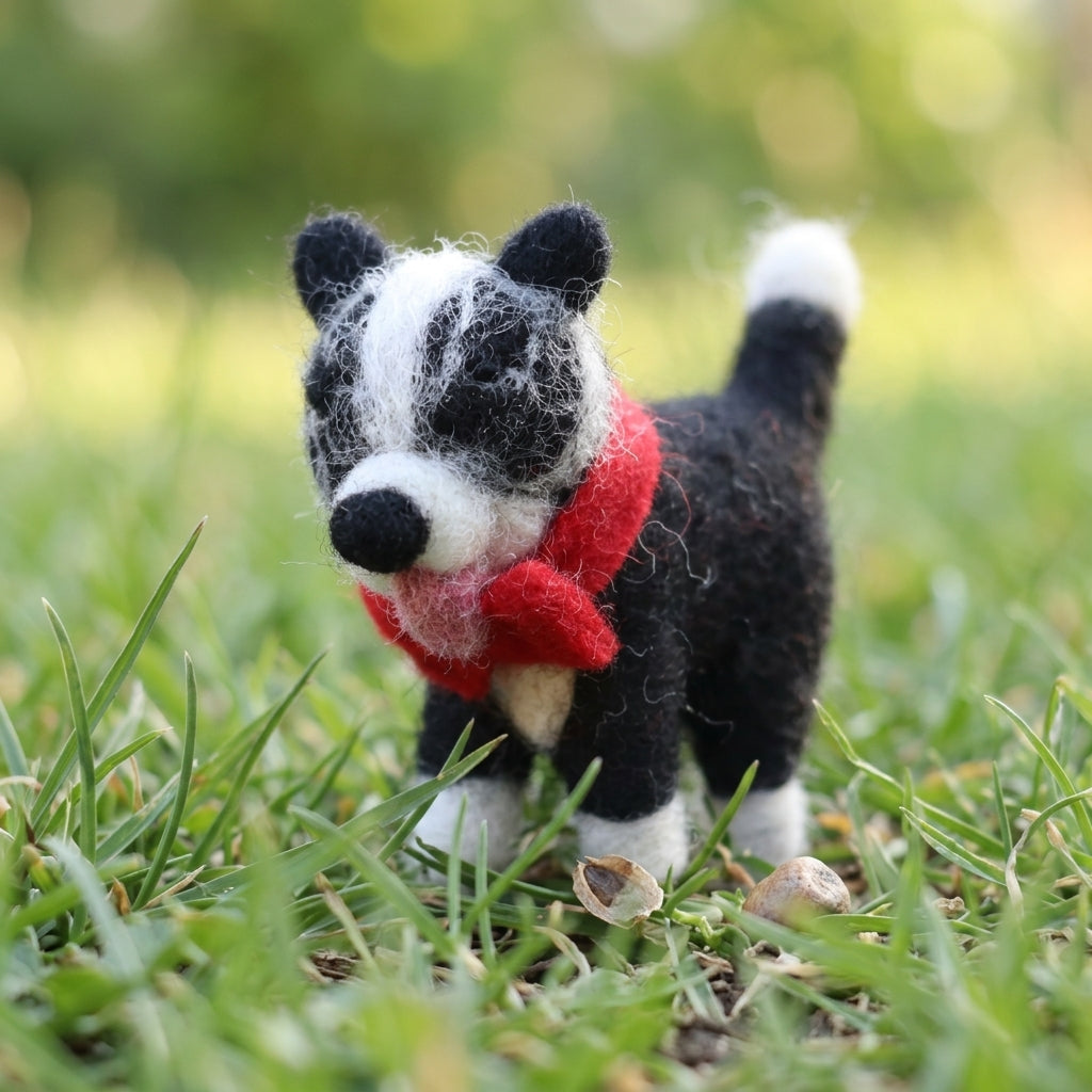 Handmade Felt Dog Ornament – Wool Puppy Decoration