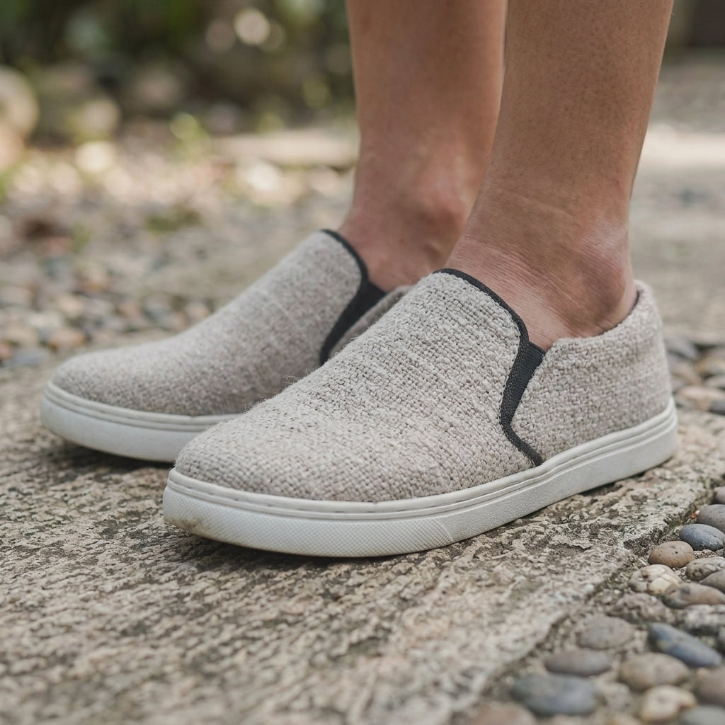 Natural White Hemp Slip-On Shoes – Organic Casual Everyday Footwear