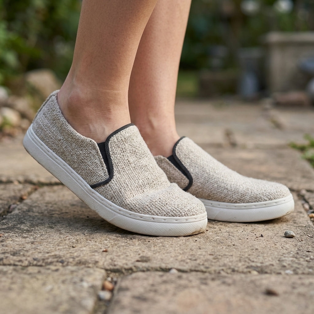 Natural White Hemp Slip-On Shoes – Organic Casual Everyday Footwear