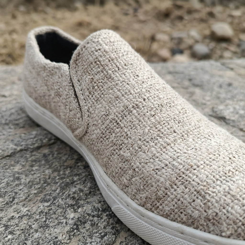 Natural White Hemp Slip-On Shoes – Organic Casual Everyday Footwear