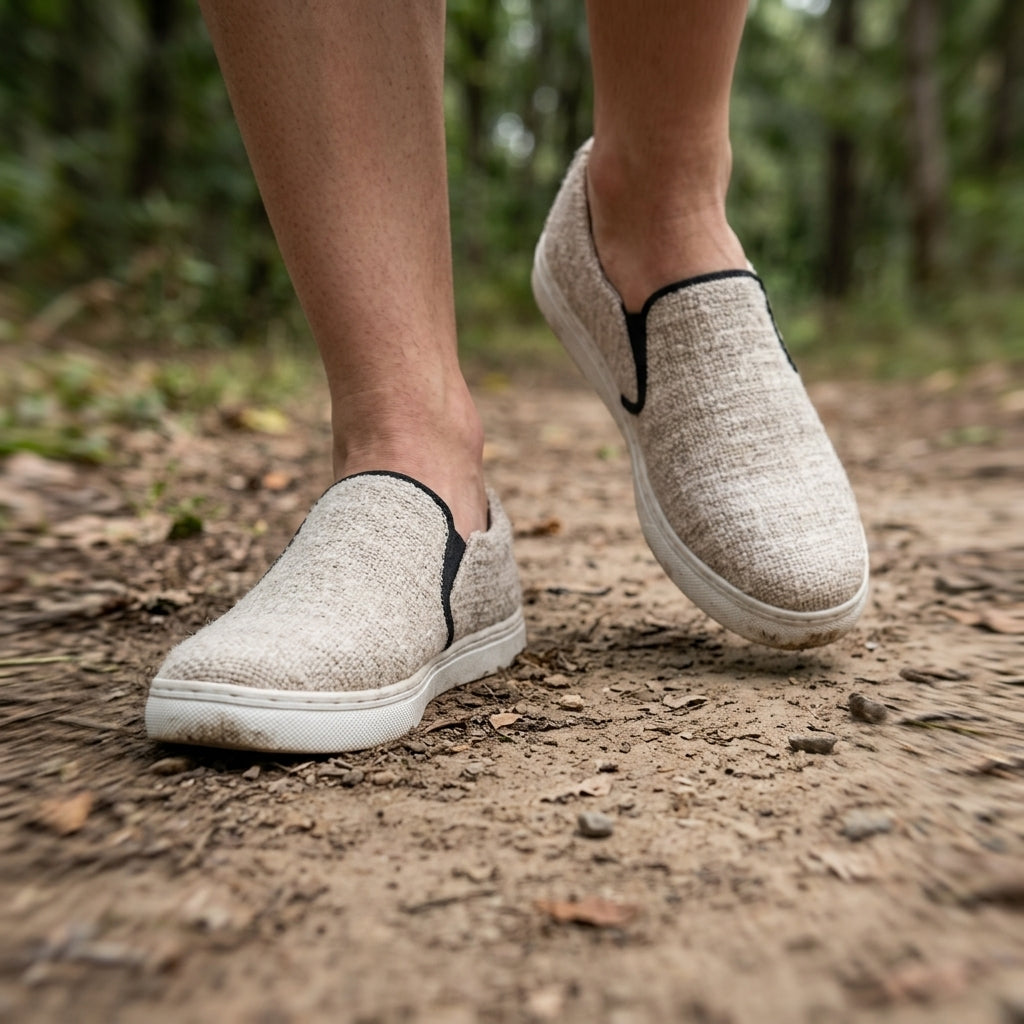 Natural White Hemp Slip-On Shoes – Organic Casual Everyday Footwear