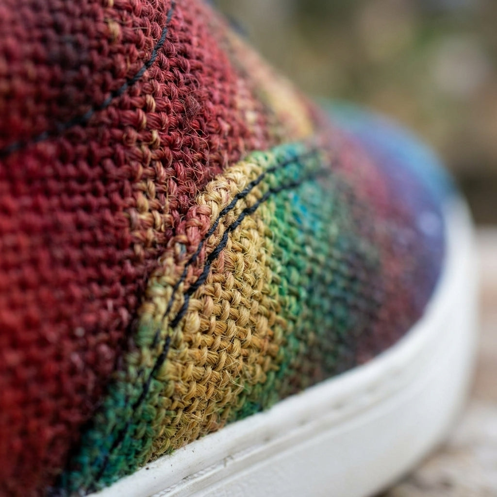 Rasta Tie-Dye Hemp Sneakers – Organic Lace-Up Casual Shoes