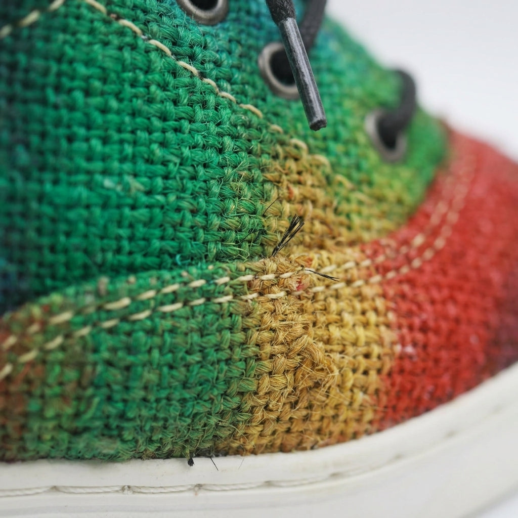 Rasta Tie-Dye Hemp Sneakers – Organic Lace-Up Casual Shoes