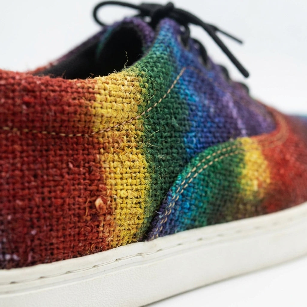 Rasta Tie-Dye Hemp Sneakers – Organic Lace-Up Casual Shoes