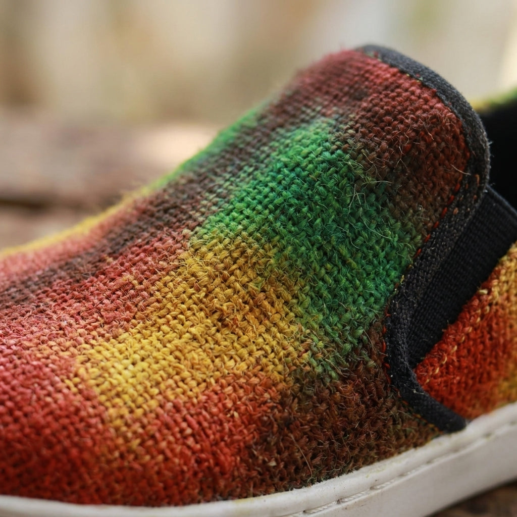 Rasta Tie-Dye Hemp Slip-On Shoes – Organic Casual Footwear