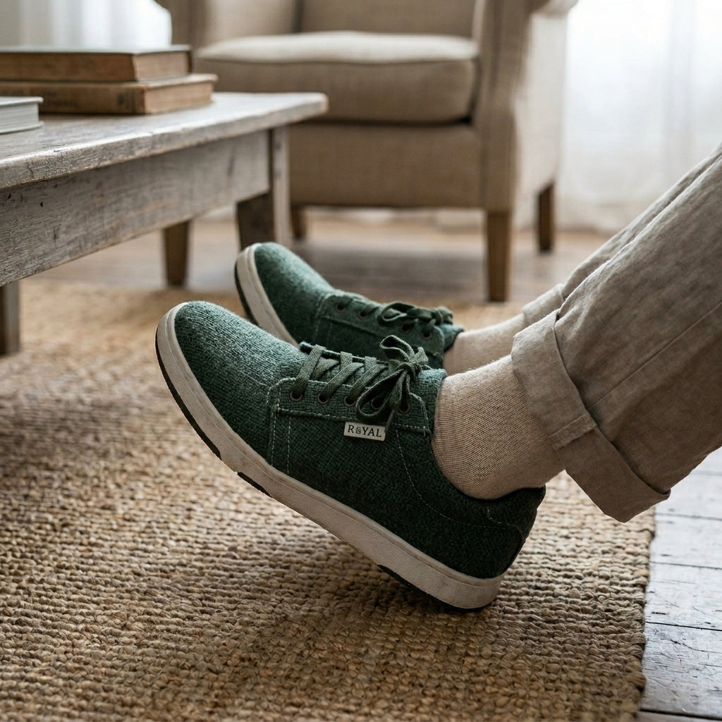 Green Hemp Sneakers – Eco-Friendly Casual Walking Shoes
