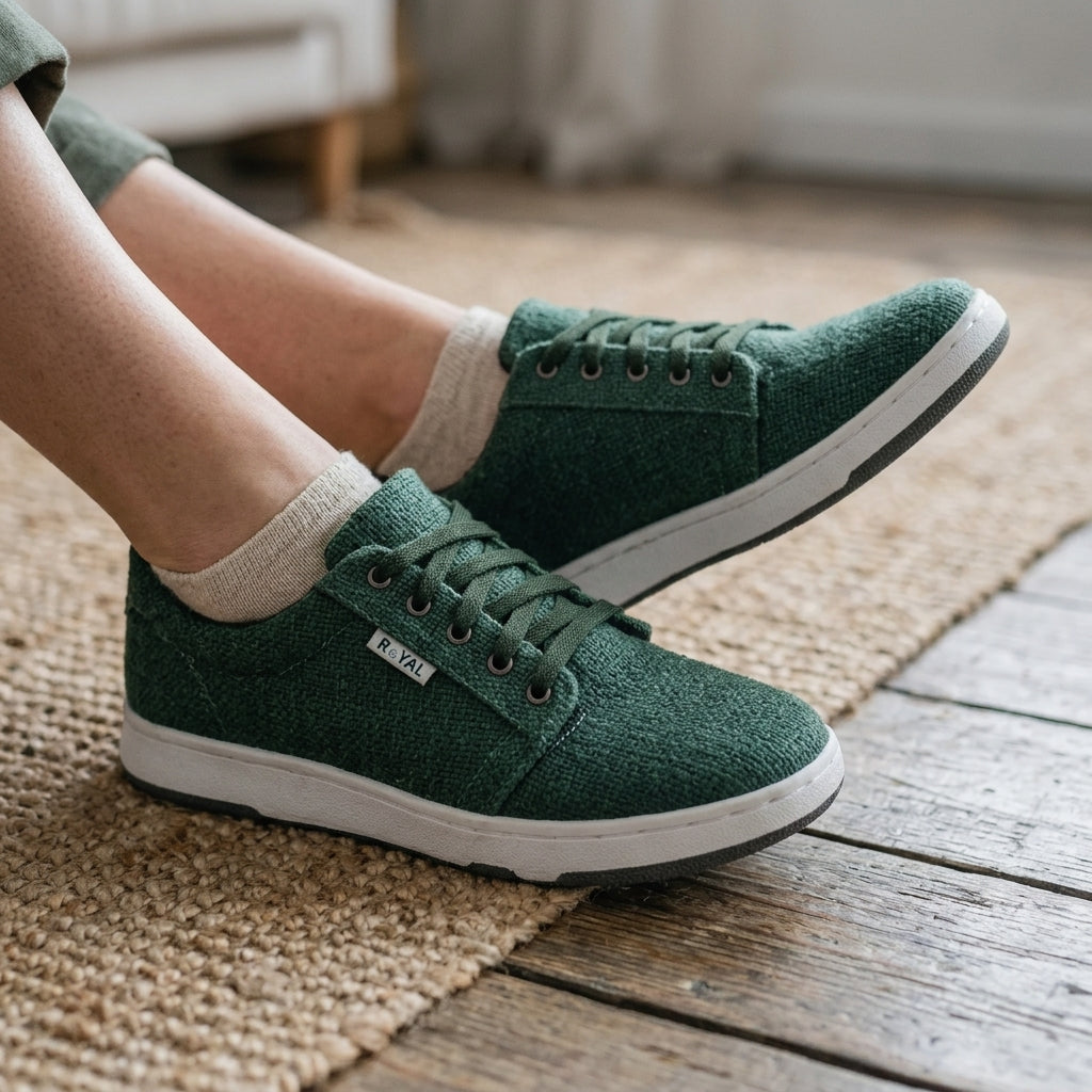Green Hemp Sneakers – Eco-Friendly Casual Walking Shoes