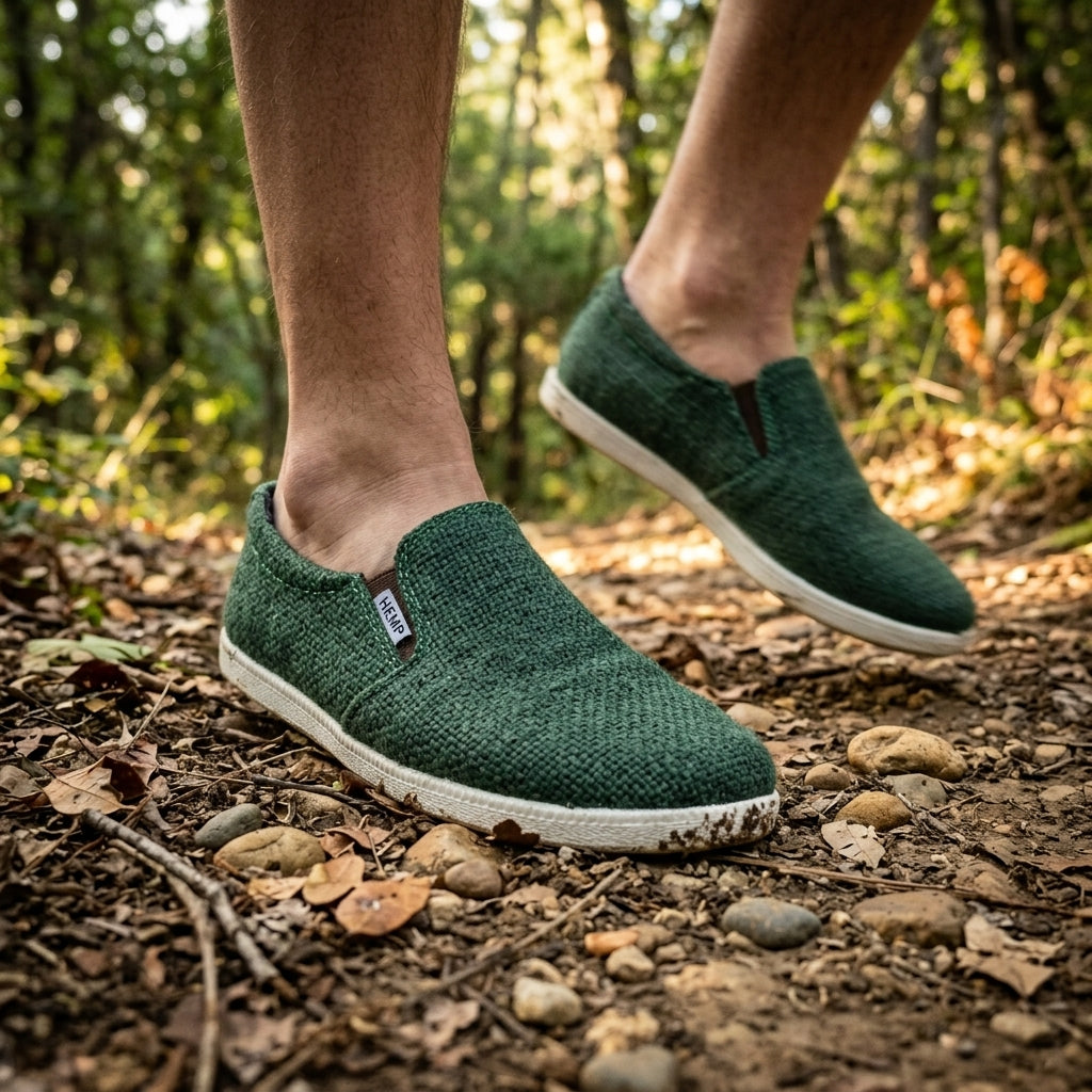 Green Hemp Slip-On Shoes – Eco Casual Everyday Footwear