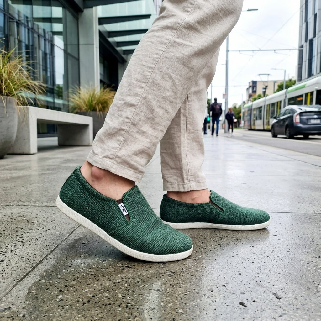 Green Hemp Slip-On Shoes – Eco Casual Everyday Footwear