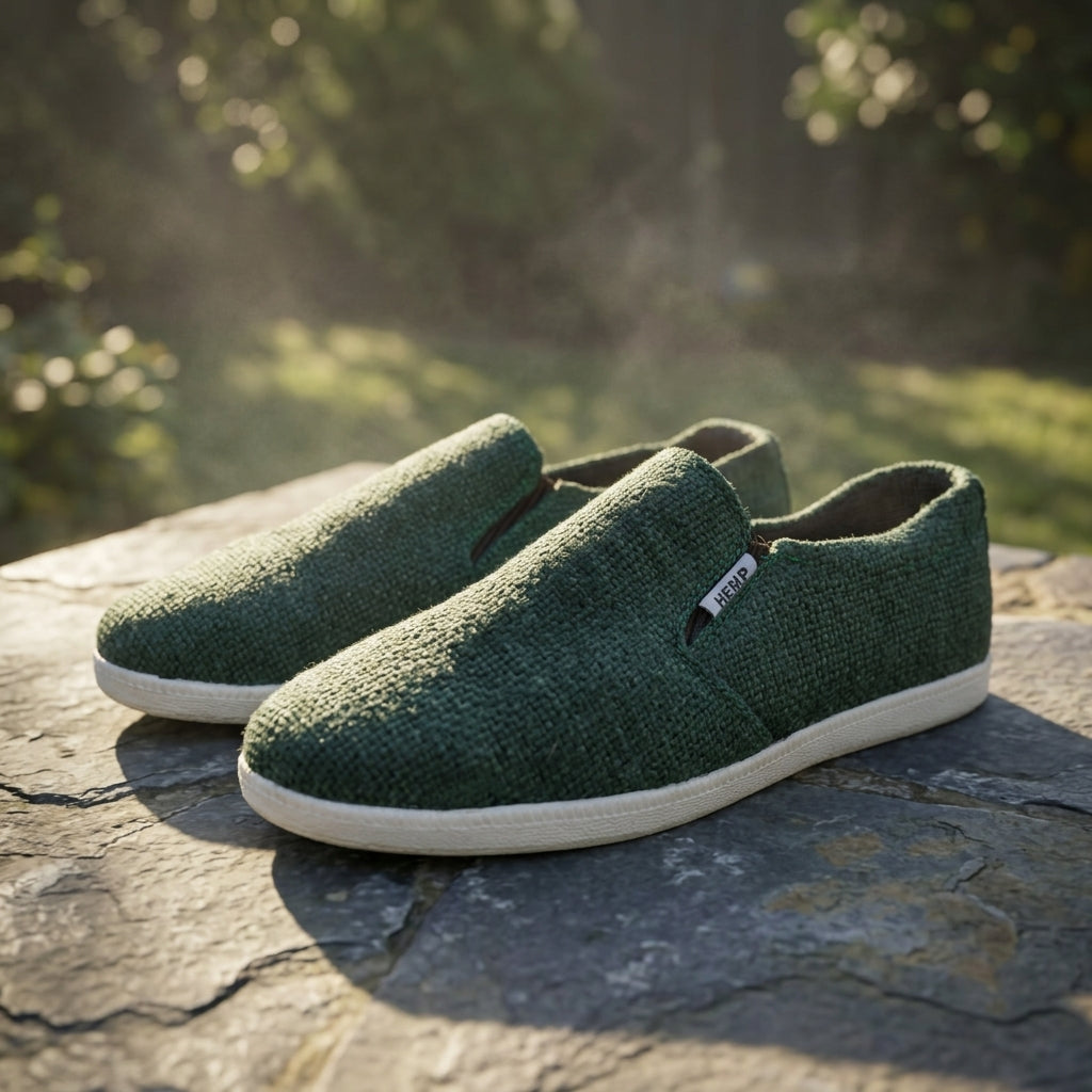 Green Hemp Slip-On Shoes – Eco Casual Everyday Footwear